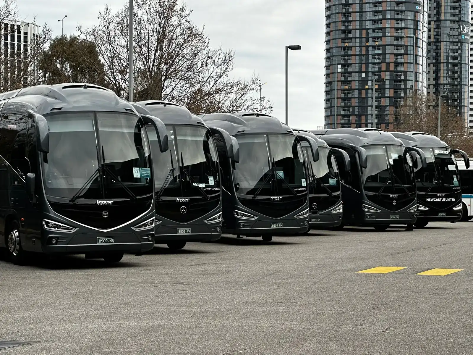 The Alston Coaches fleet lined up